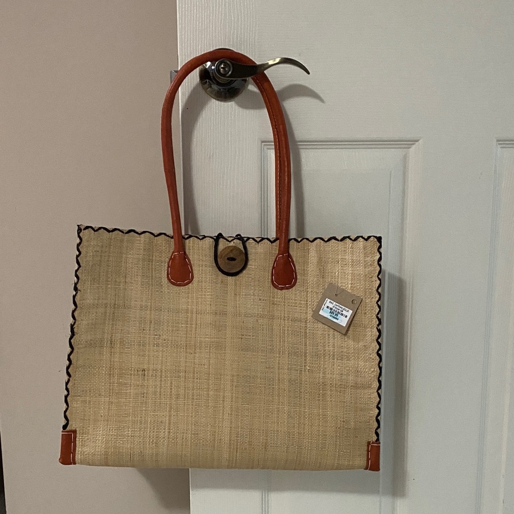 Elegant Tan and Brown Tote Bag